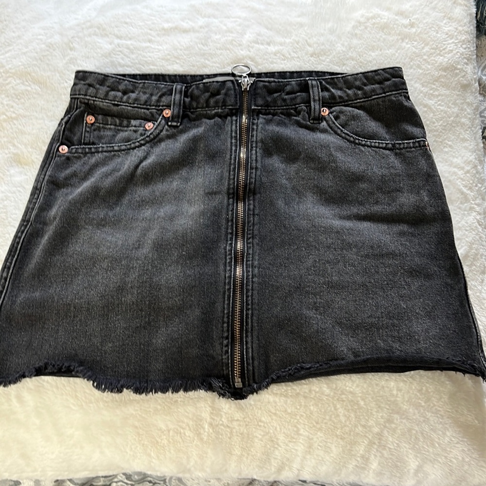 Free people black denim skirt